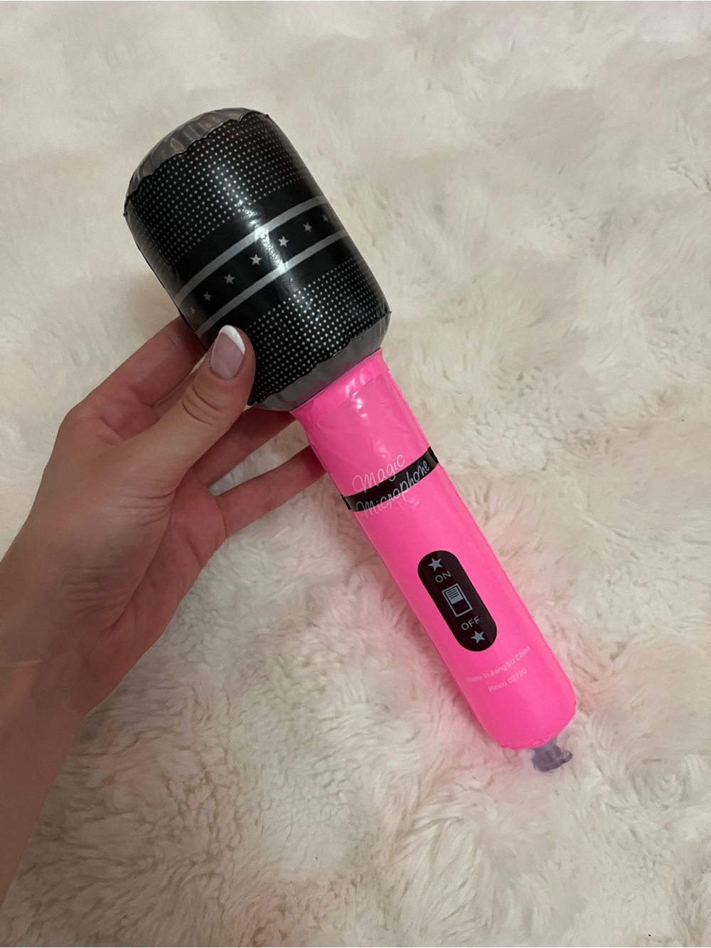 Inflatable Pink/Blue/Purple Karaoke Microphone - Party Props- PACK OF 10